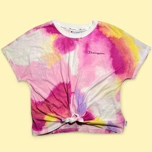 Pink Champion tie-dye cotton t-shirt